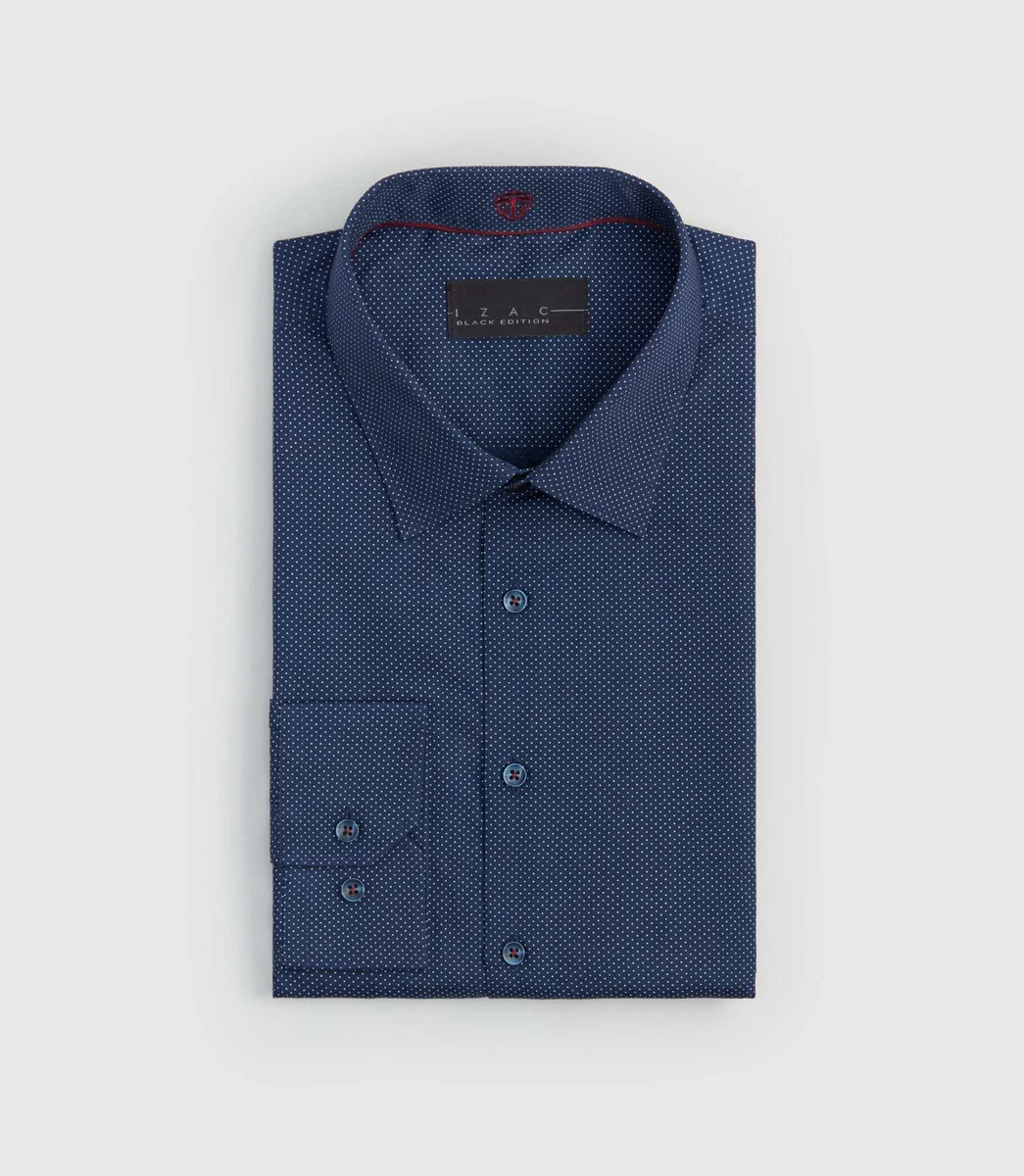 Chemise en coton à imprimé marine 