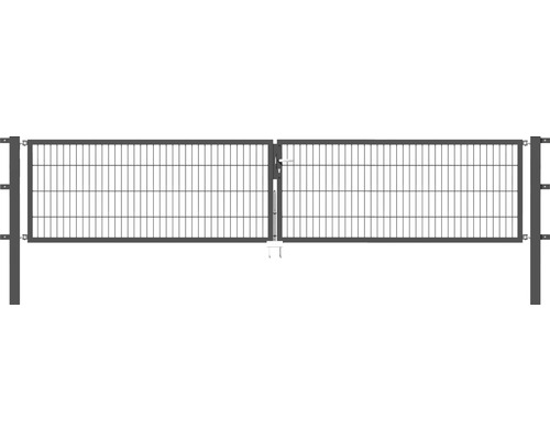 ALBERTS Flexo dubbele poort 400 x 80 cm met metalen gaaspanelen, inclusief palen 8 x 8 cm, antraciet