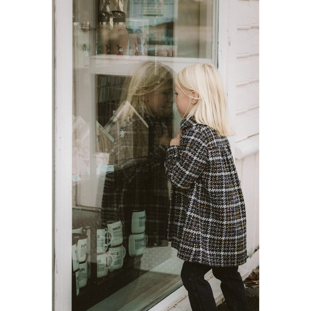 Køb MarMar Wool Glitter Navy Check Olive Jakke