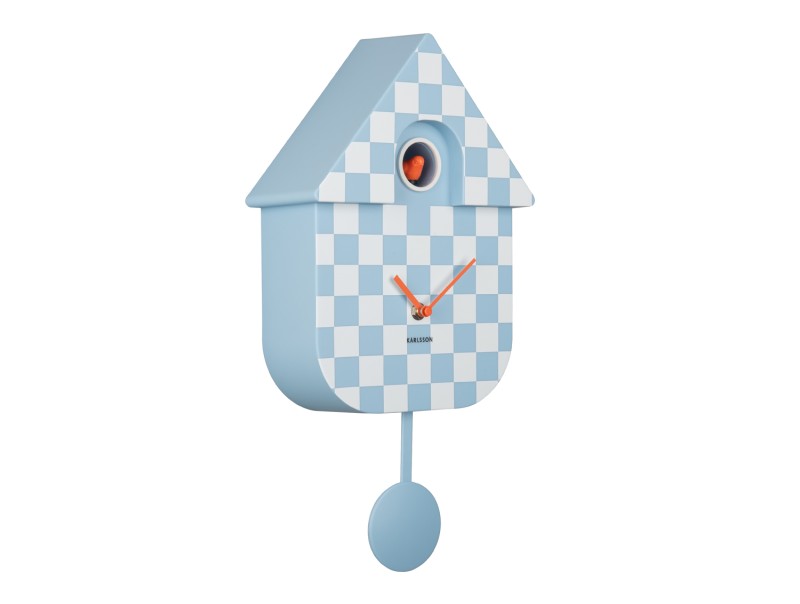 Wall Clock Modern Cuckoo Checker KA5968GY Mouse grey
