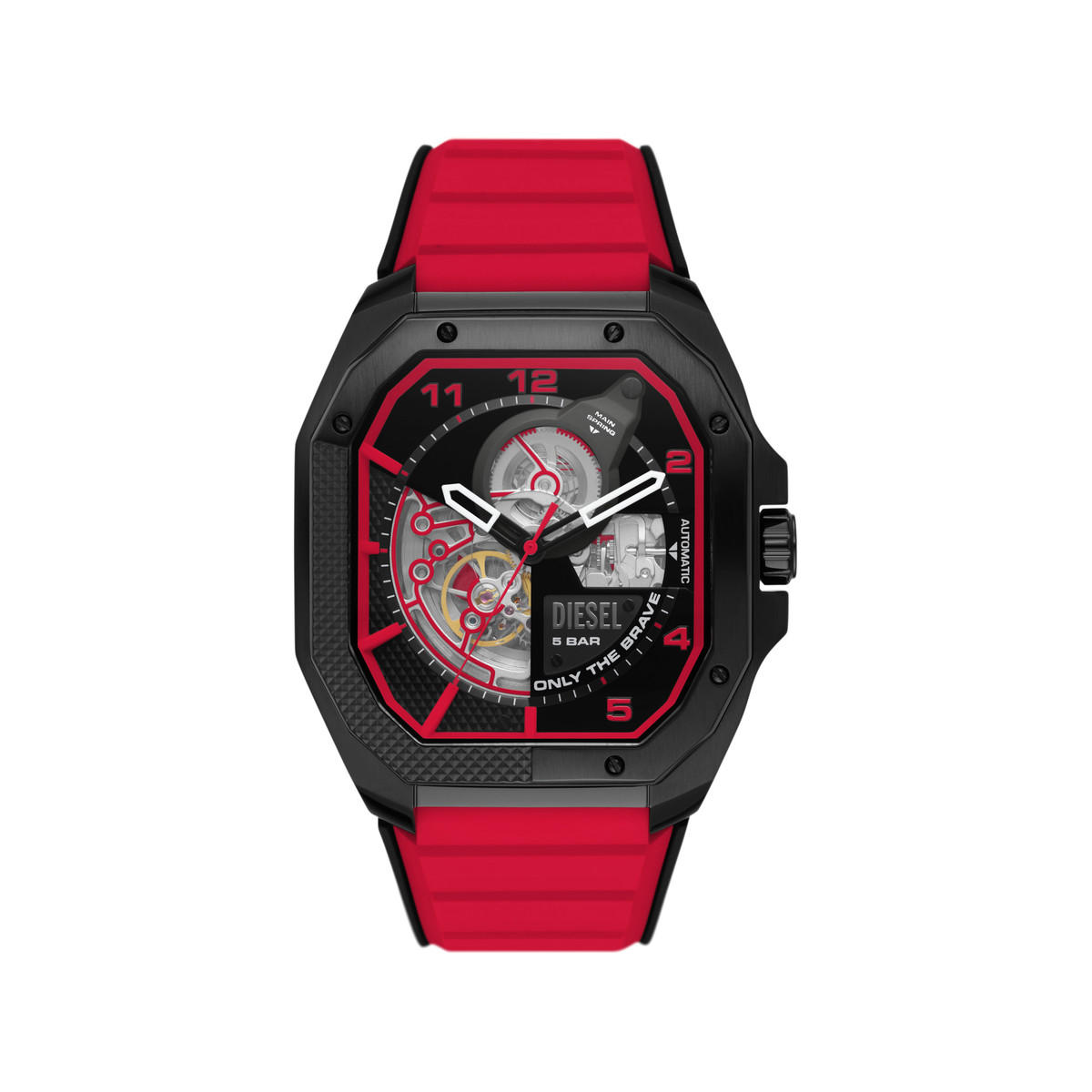 Montre DIESEL Flayed homme acier noir bracelet silicone multicolore