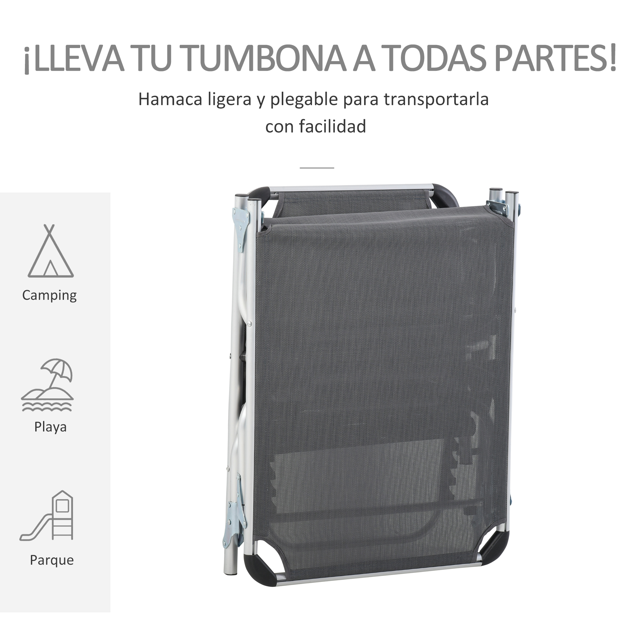 Espreguiçadeiras dobráveis Outsunny cinza