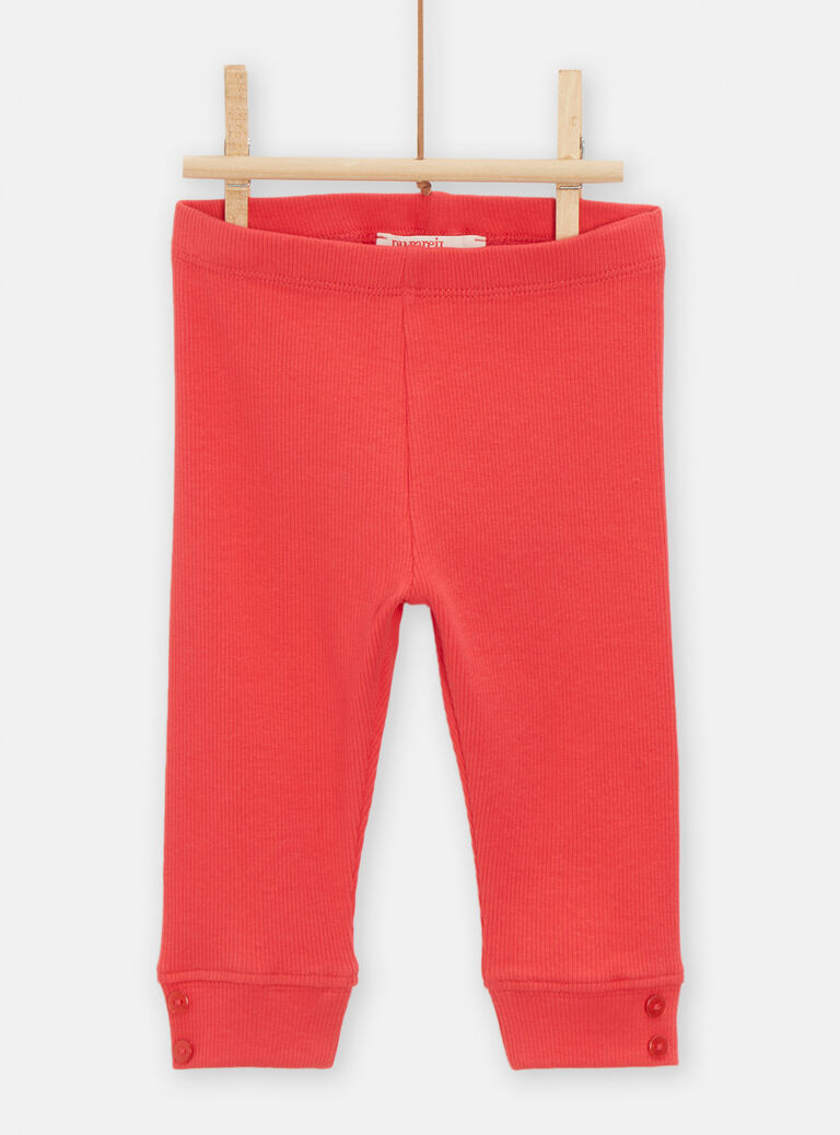 Legging côtelé rouge pour bébé fille