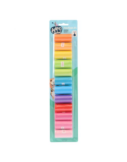 Adori Poepzakjes Regenboog - Hondenpoepzakjes - Assorti 12 Rollen