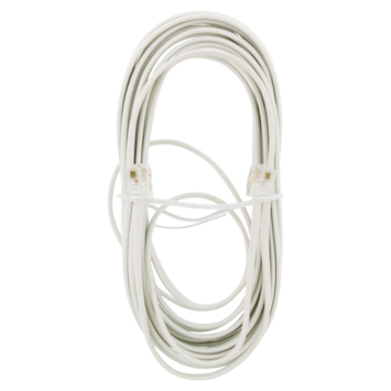 Q-Link telefoon aansluitsnoer modulair 2RJ11 plug 5 meter wit