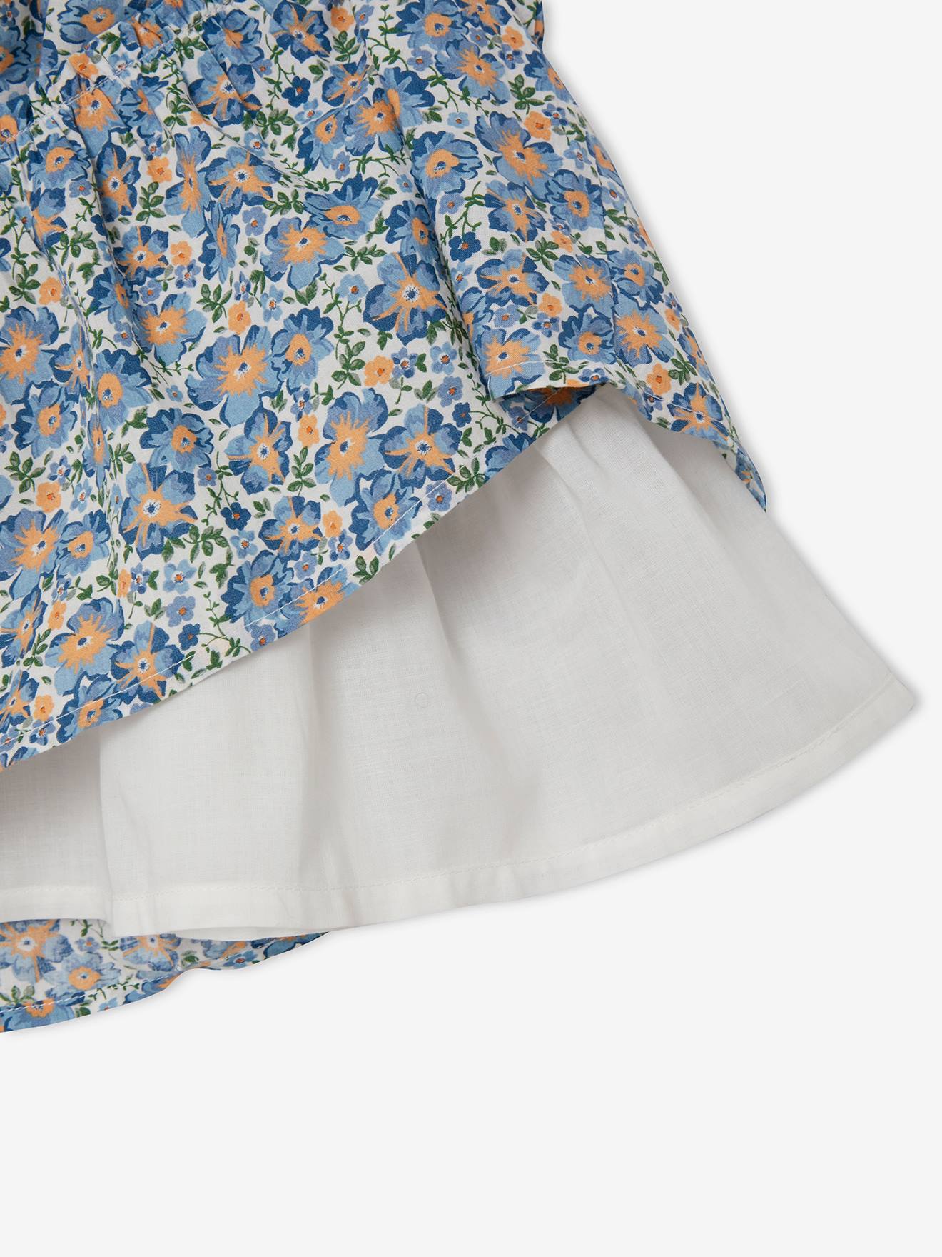 Vestido longo de alças finas com babados, para meninas, estampa amarelo escuro.