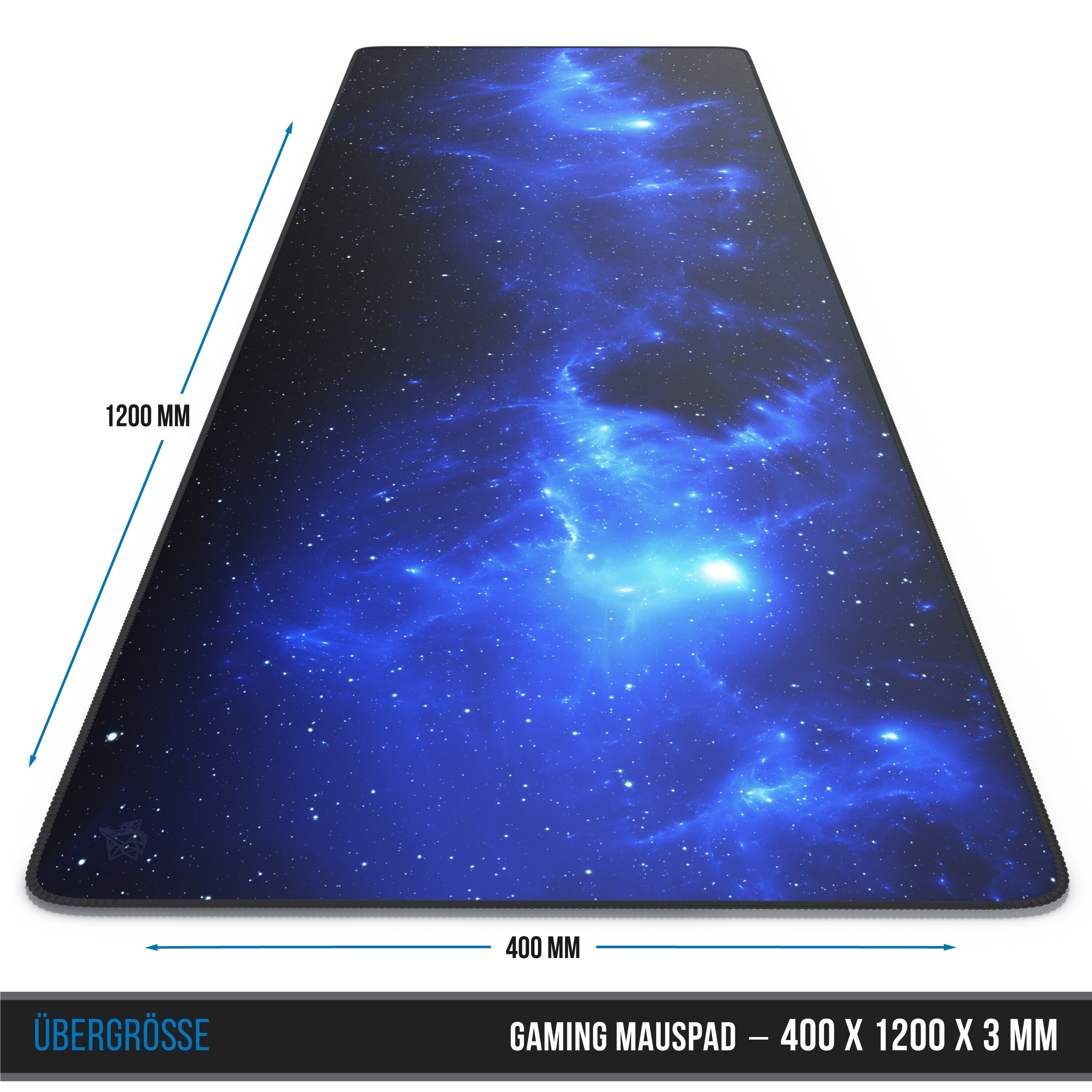 CSL Gaming Mauspad, extra groß, 1200 x 400 x 3 mm Schreibtischunterlage XXXL, Rutschfest, Space