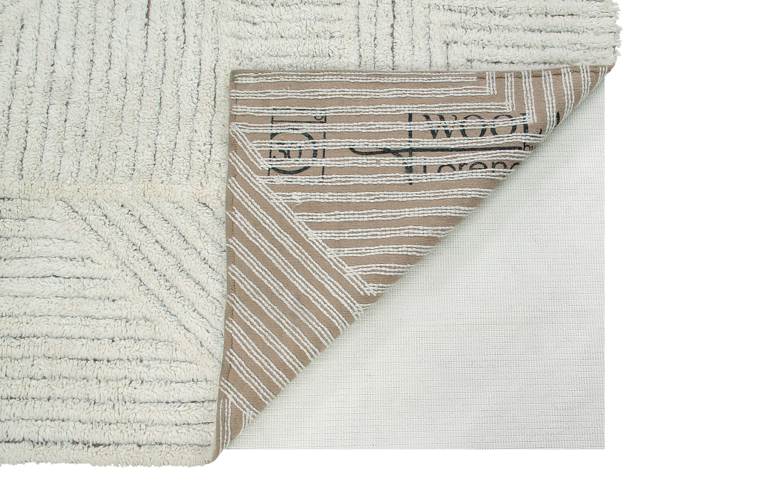 DOMAINES - Tapis rectangulaire en laine lavable | Blanc