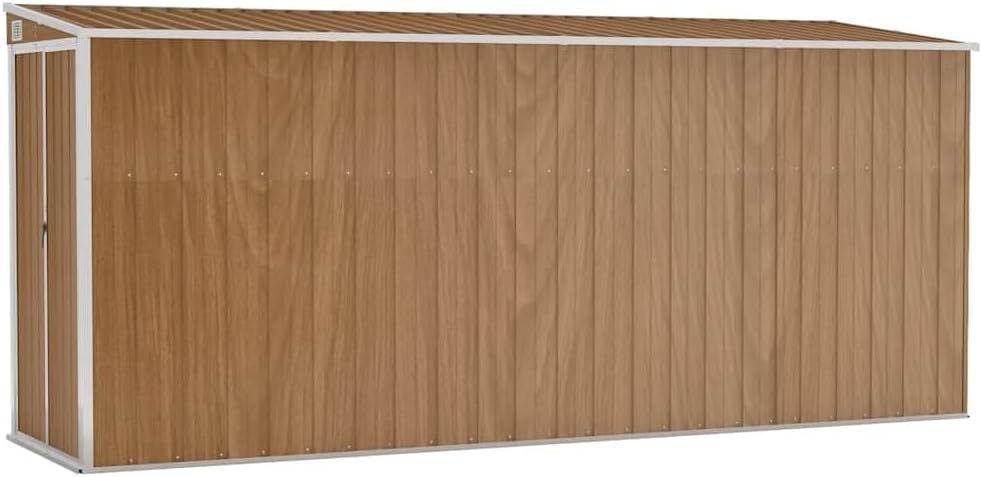 Refined Anbauschuppen Braun 118x382x178 cm Verzinkter Stahl