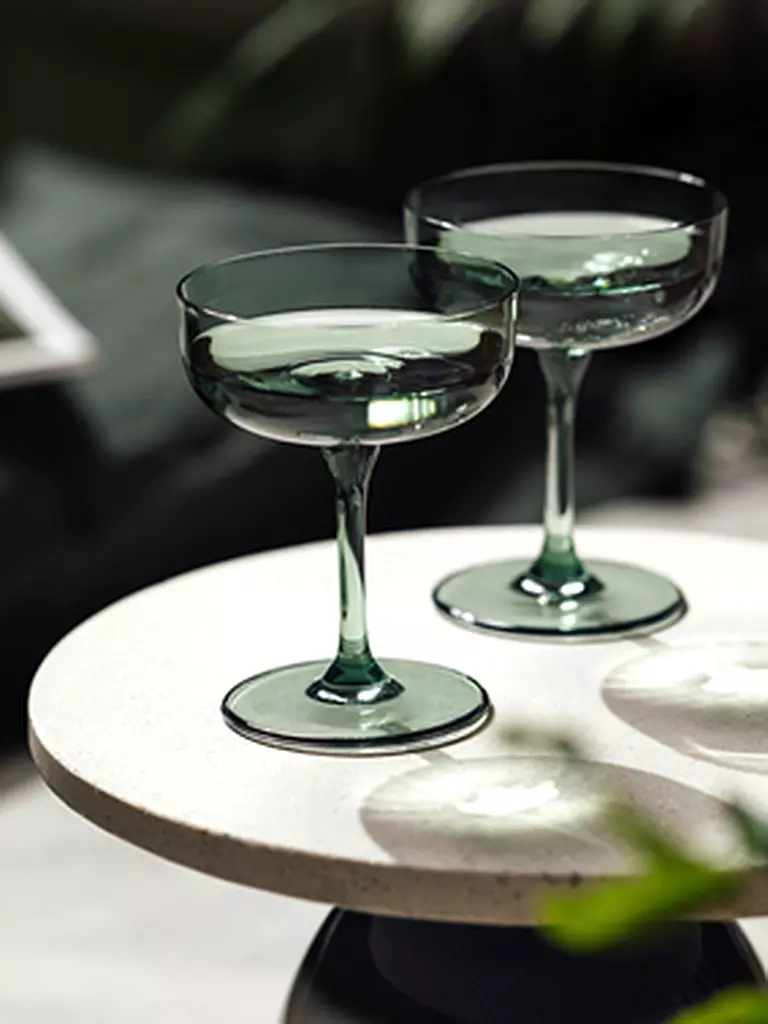 LIKE BY VILLEROY & BOCH Like Glass Sektschale / Dessertschale Set 2tlg 12x9cm Sage grün