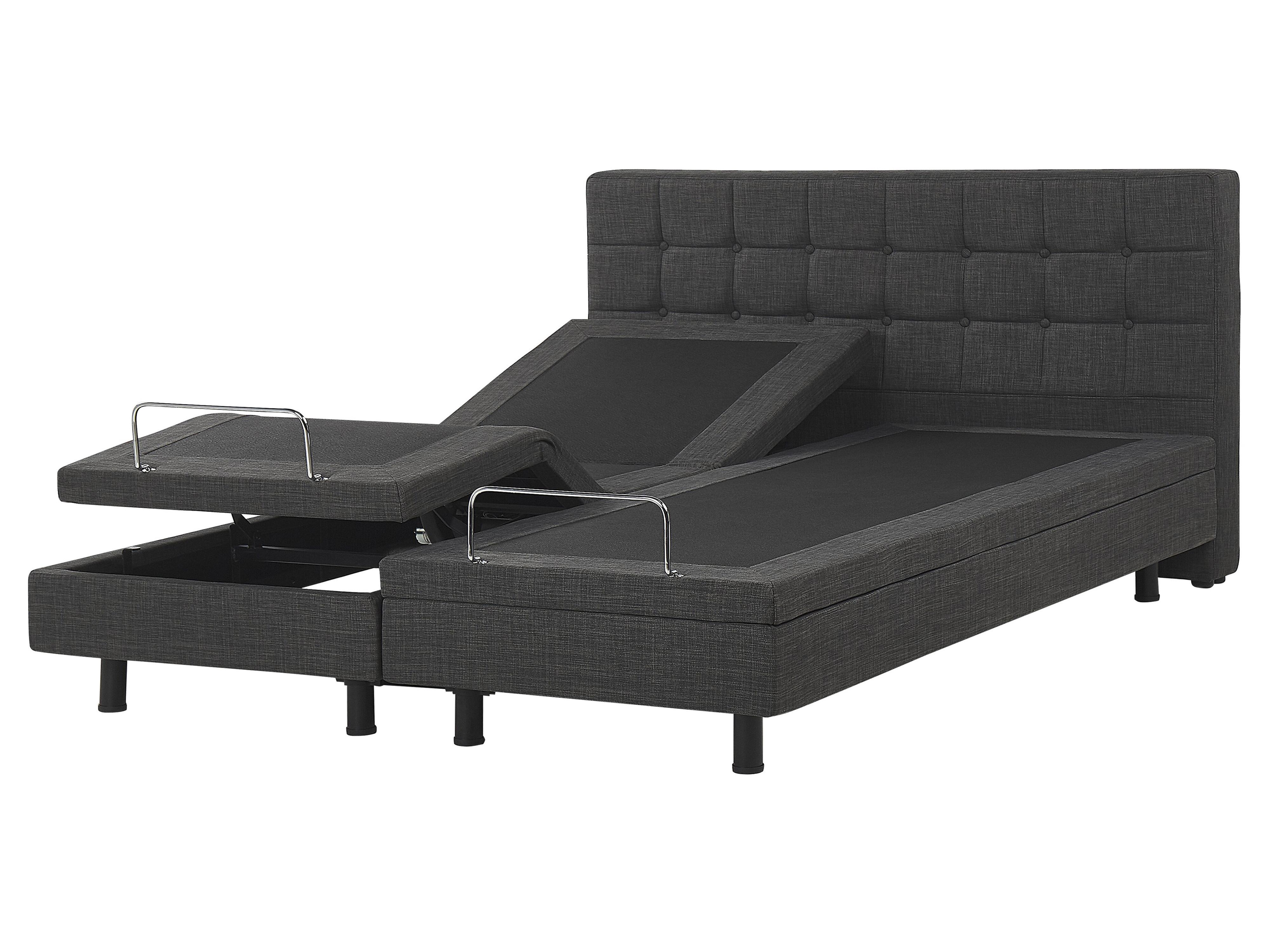 Verstelbaar bed Stof DUKE 160 x 200 cm Donkergrijs