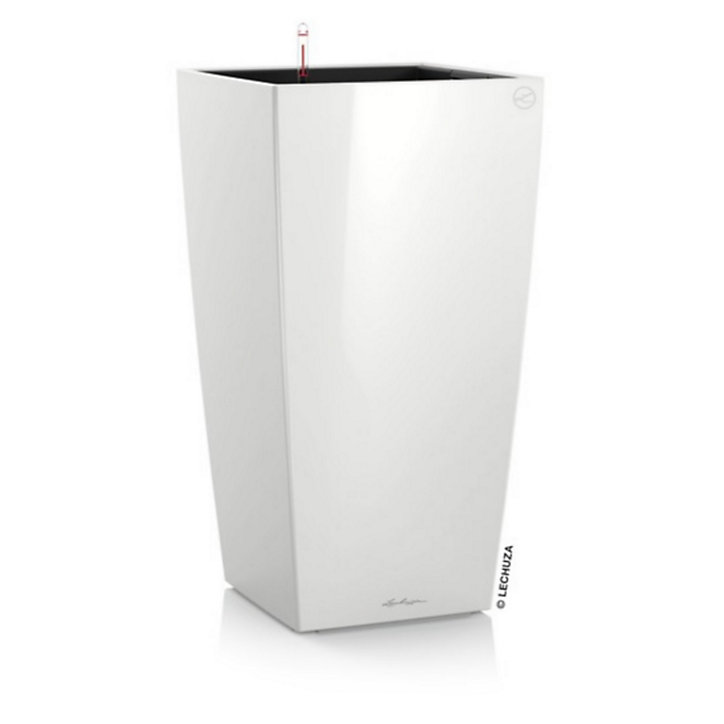 Pot carré Lechuza Premium blanc brillant 22 x 22 x h.41 cm