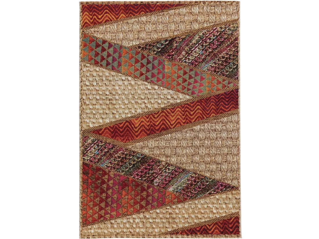 Tapis d'extérieur & intérieur Kenya Beige/Rouge 200x285 cm