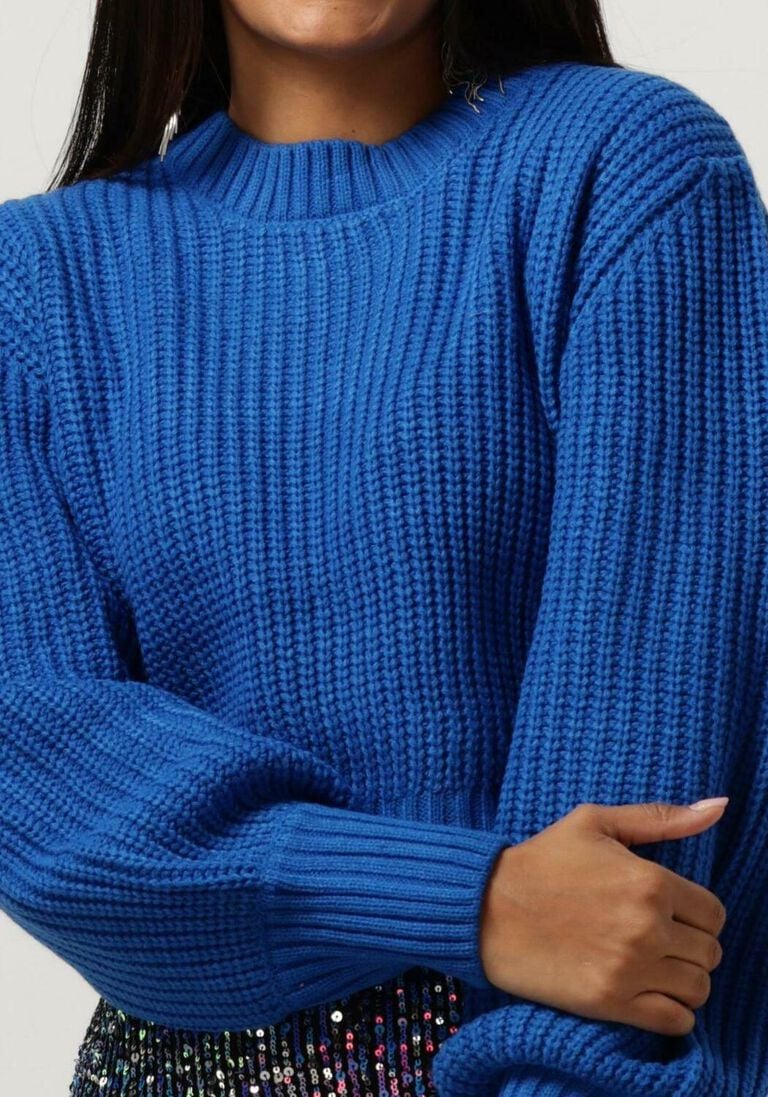 COLOURFUL REBEL blauwe colourful rebel trui yitty knitted sweater