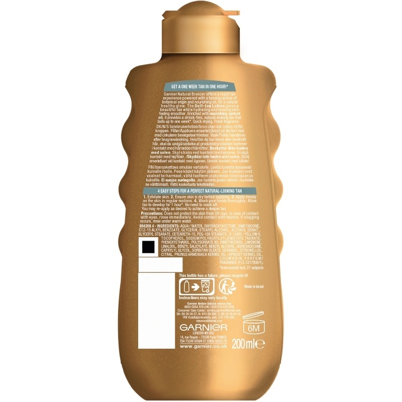 Garnier Ambre Solaire Natural Bronzer Self Tan Milk - 200 ml