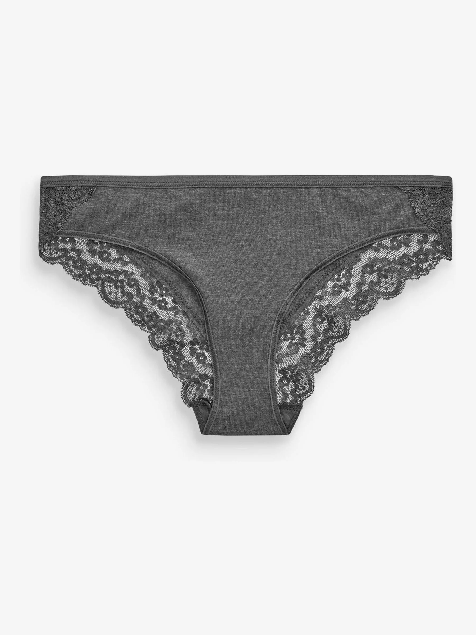 Gemêleerd grijs/roze/roodpaars - Katoenen kanten slipjes 4 stuks