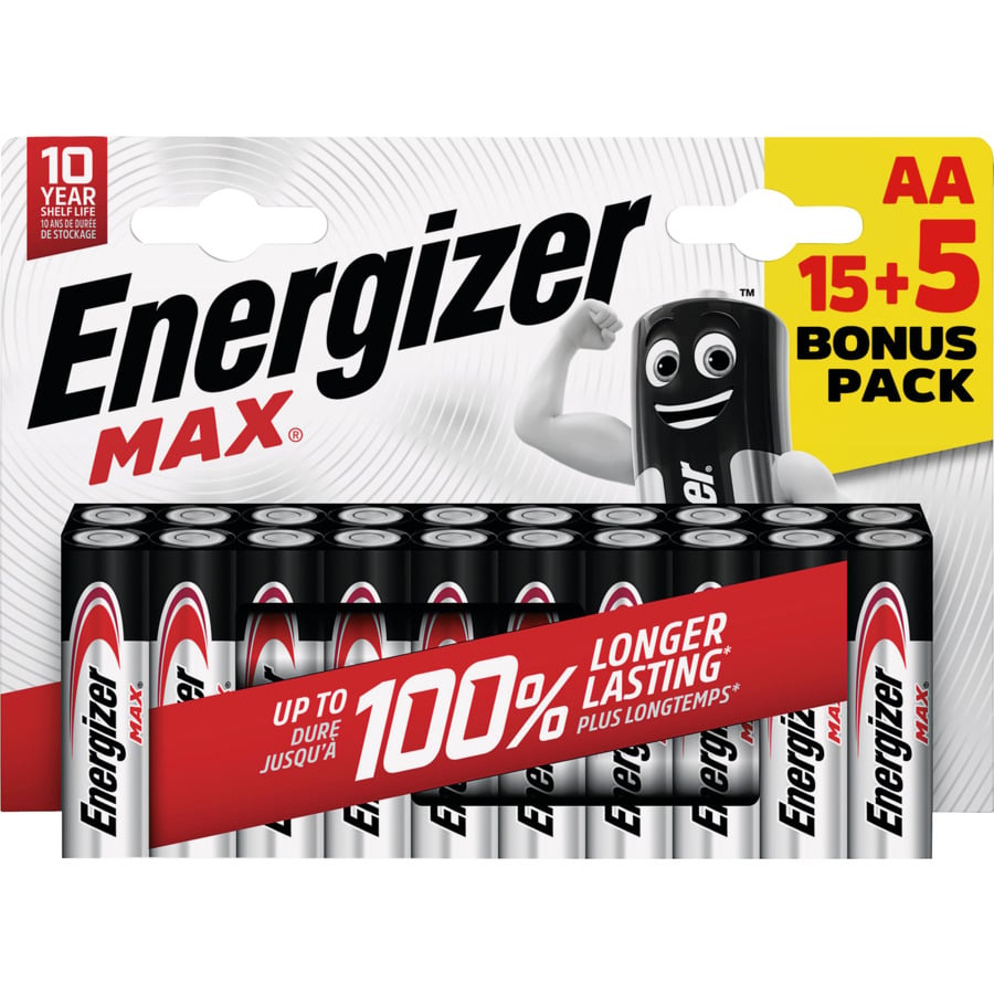 Energizer Batterien MAX AAA 15 + 5 Stück Gratis