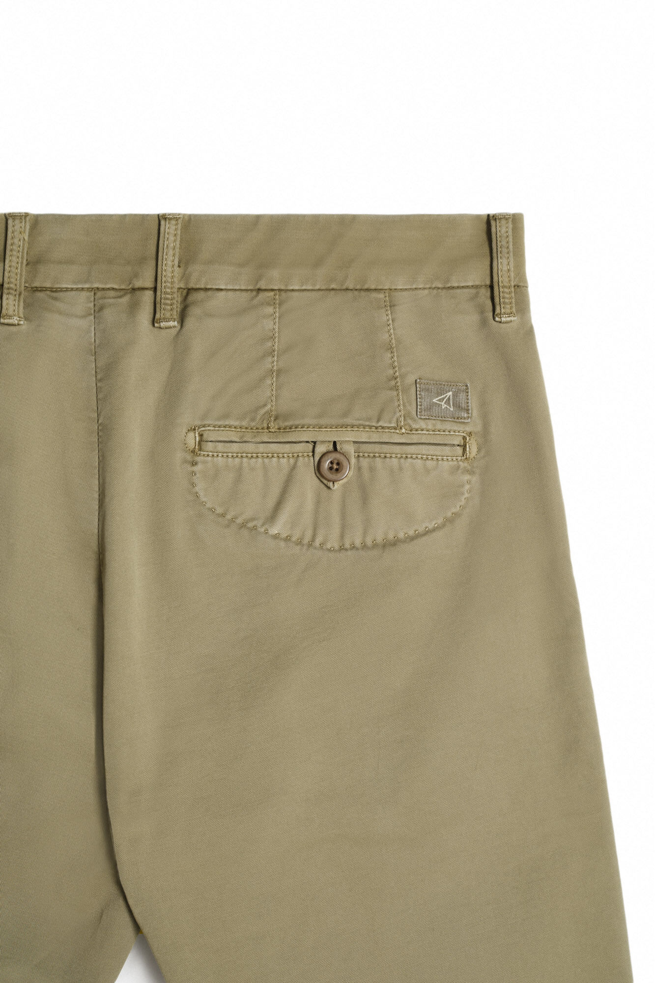 Calças chinesas slim com cintura elástica - cáqui