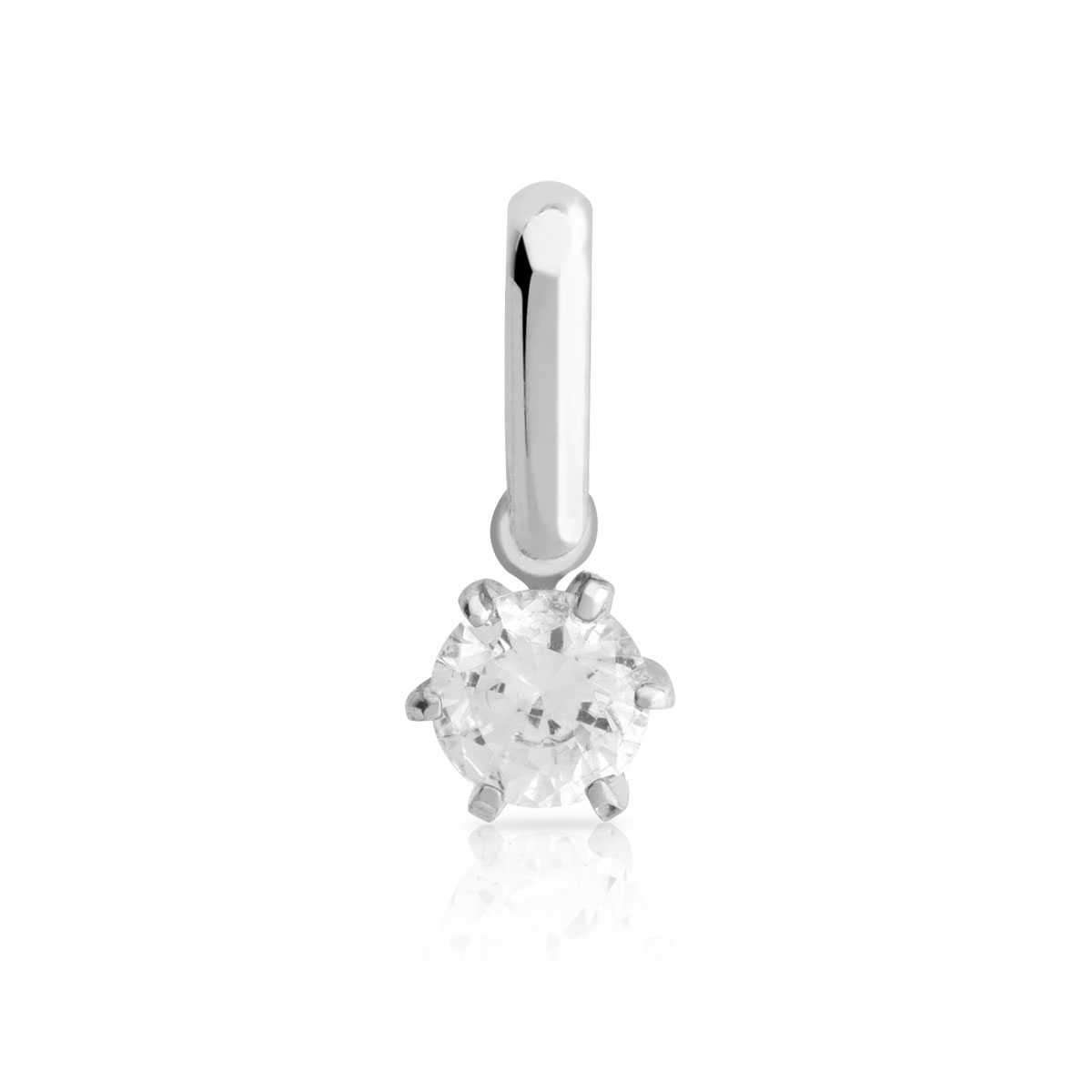 Pendentif or 750 blanc diamant 0.20 ct H/P1