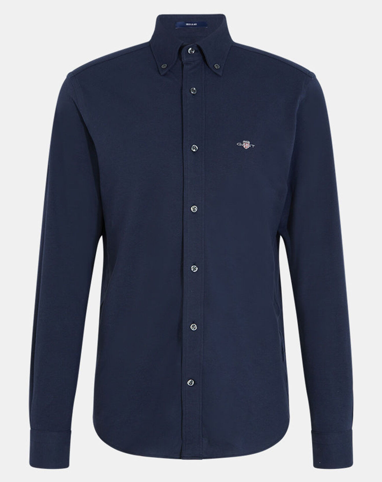 Gant Chemise Regular Fit unie Piquée bleu foncé