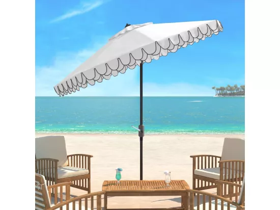 Parasol Blanc/Noir OPEN: 255 x 255 X 250 CLOSE: 15 x 15 x 250 cm - Valance