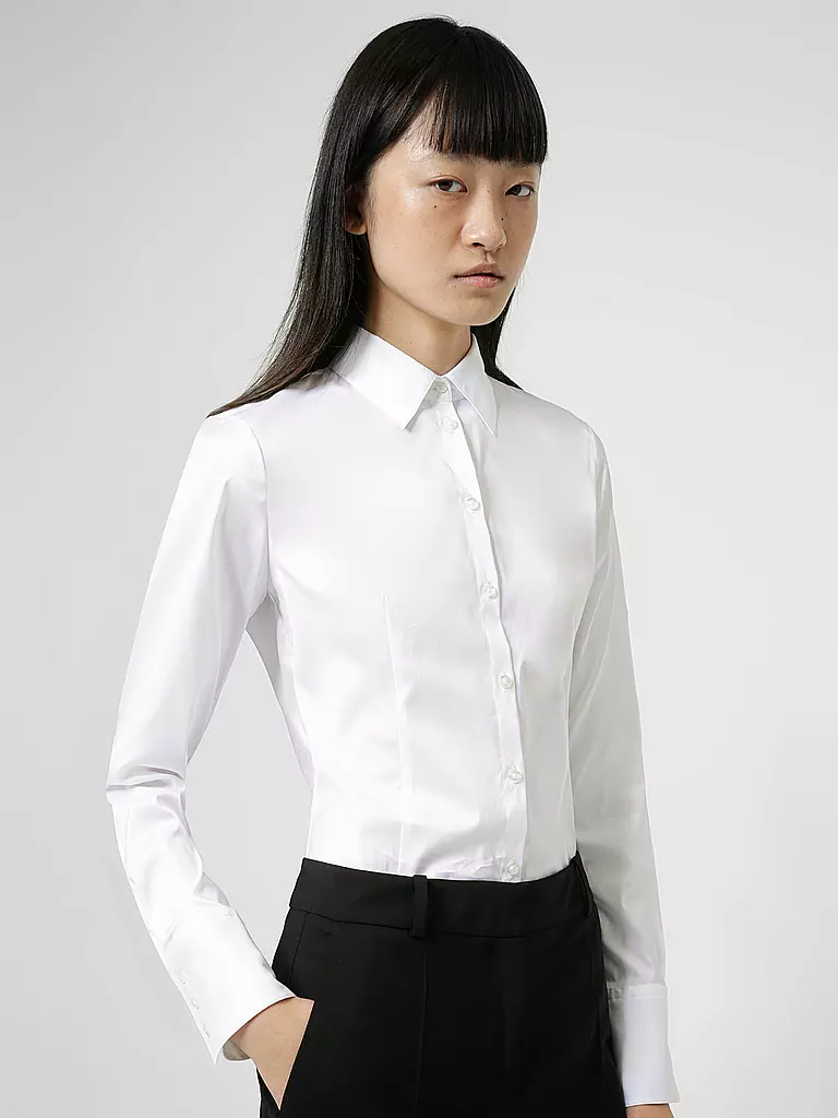 HUGO Bluse Fitted weiss