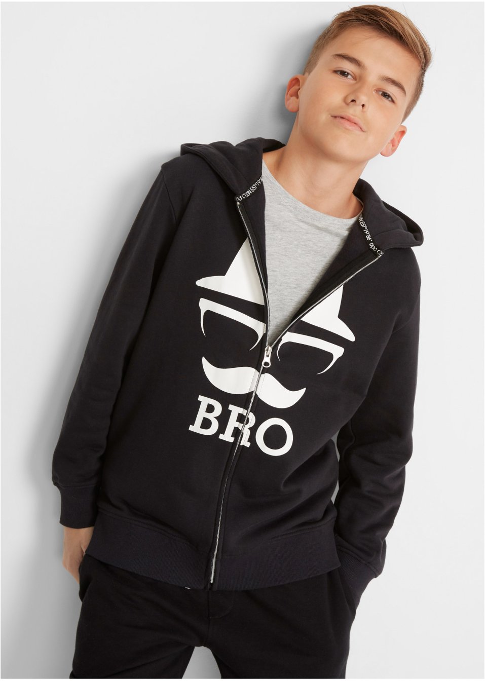 Gilet sweat-shirt garçon avec imprimé cool