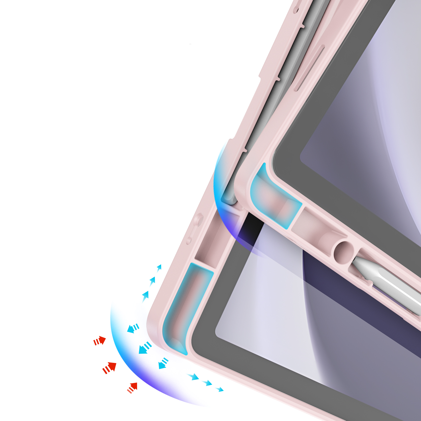 Samsung Galaxy Tab A11  Plus / A9  Plus 2in1 Abnehmbare Hybrid TPU Bumper Leder Tasche Smart Cover Schutzhülle - Grau