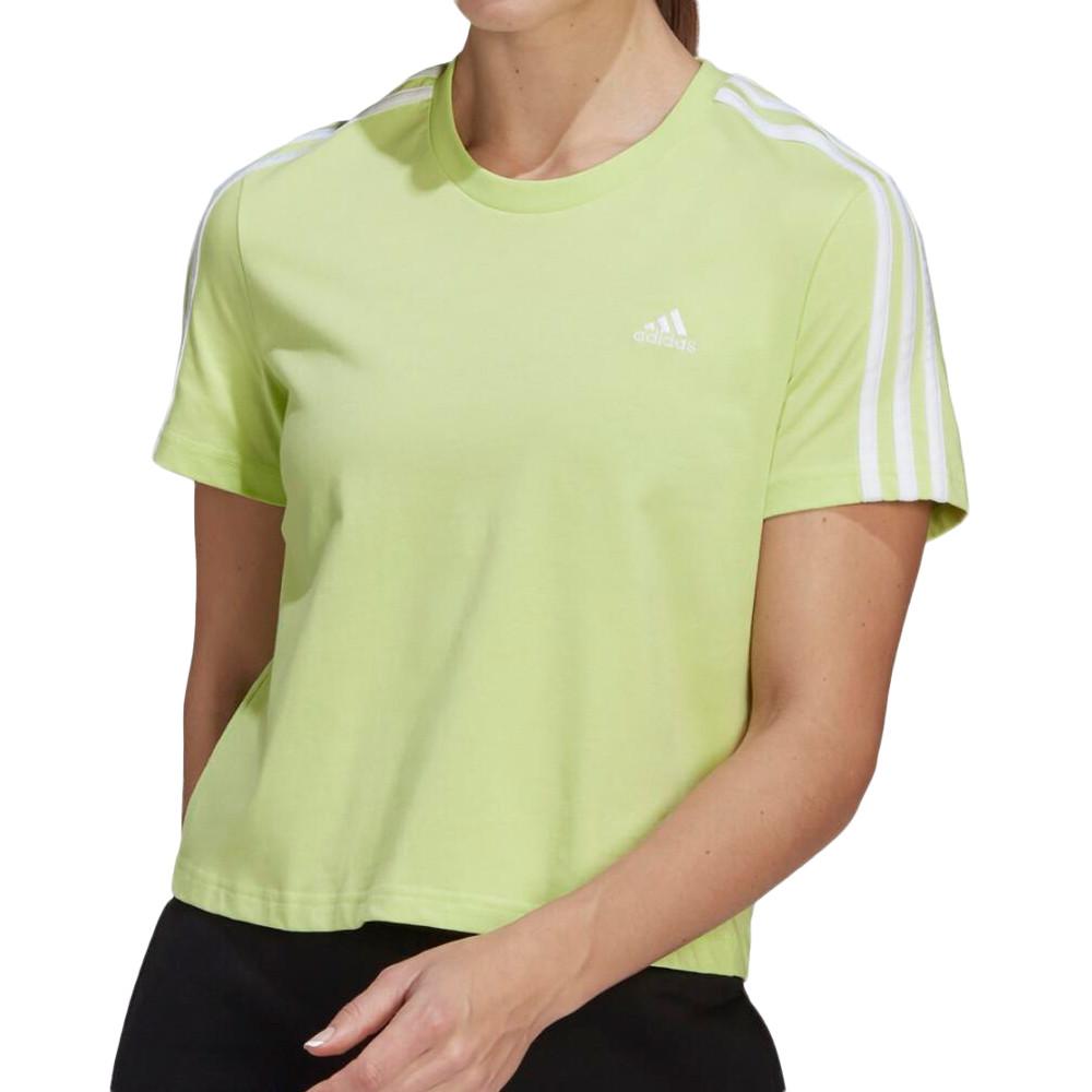 Adidas T-shirt Vert Femme Adidas 3 Stripes