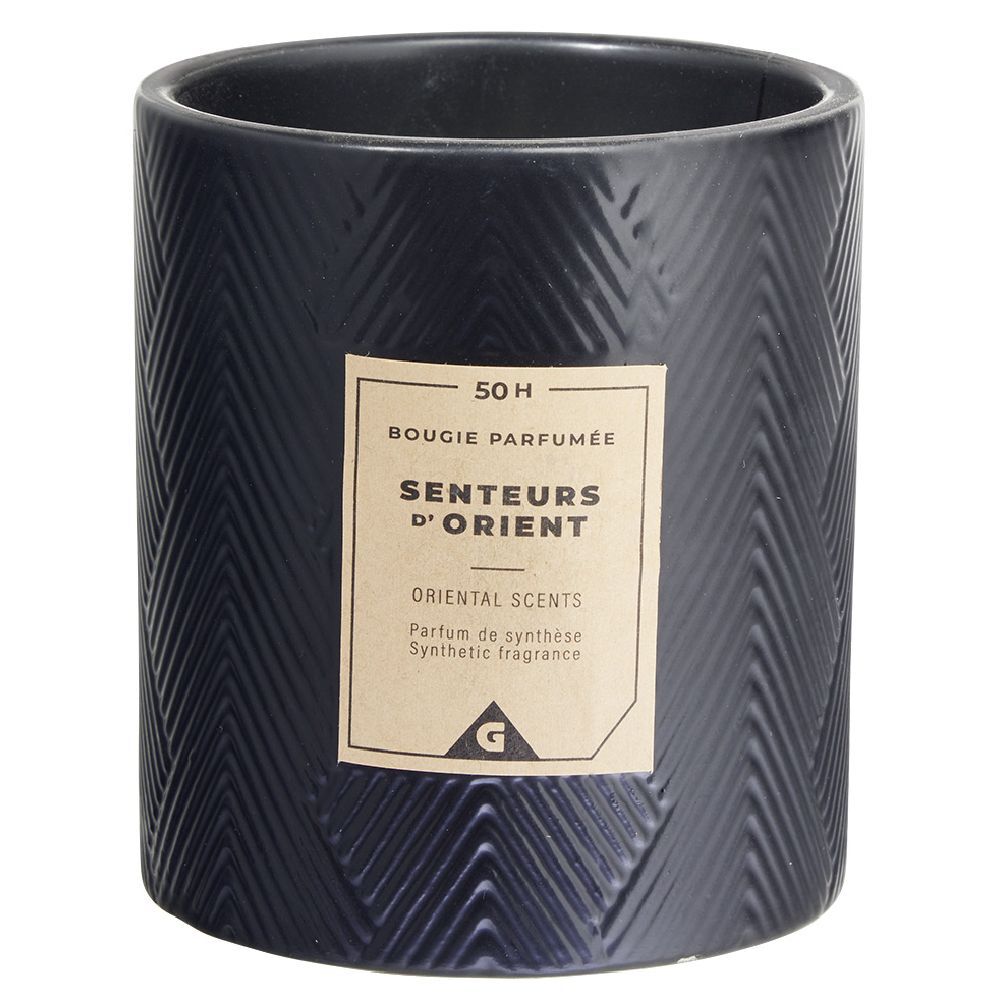 Bougie parfumée noire senteur d'Orient 50H