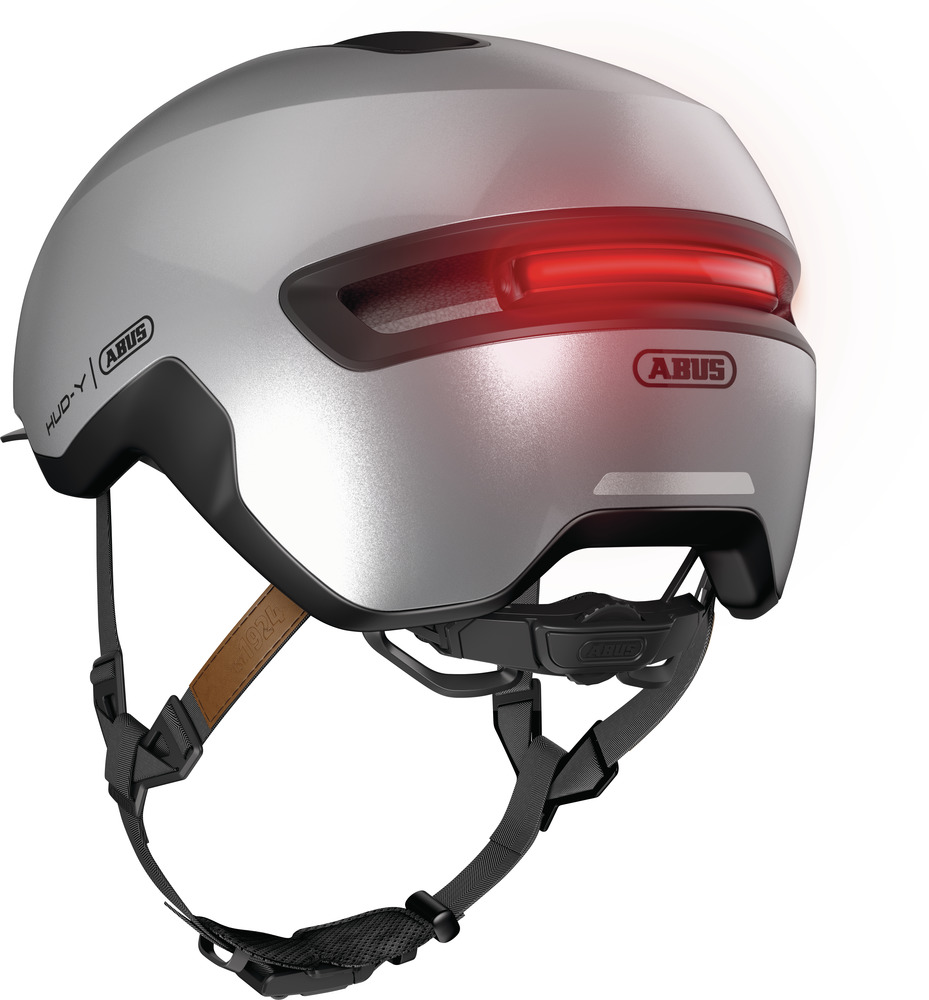 ABUS HUD-Y cykelhjelm LED Gleam Silver