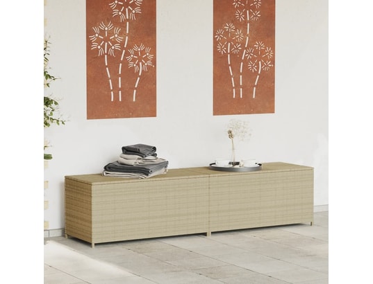 VIDAXL - Coffre Boîte de rangement de jardin mélange beige 469l résine tress...