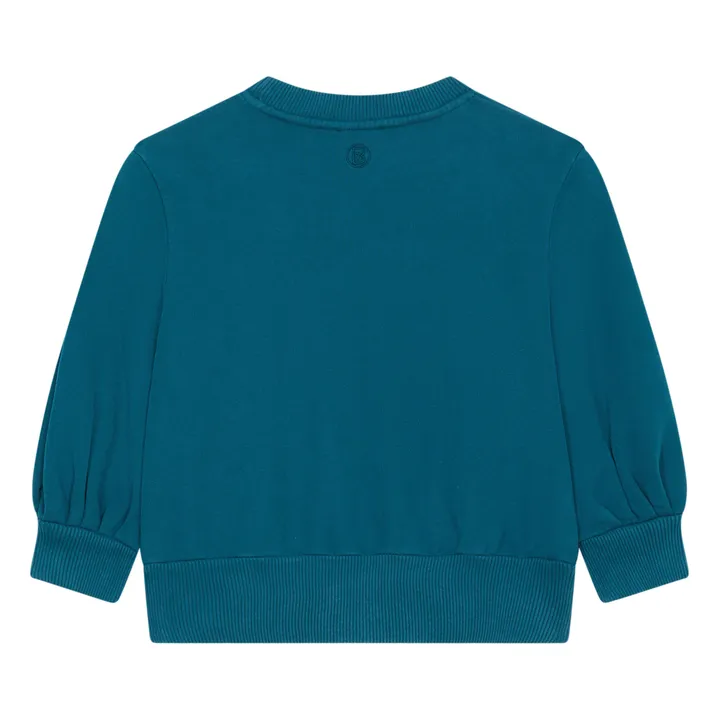 SMALLABLE BASICS Sweat Boxy Fille Molleton Bio | Vert canard
