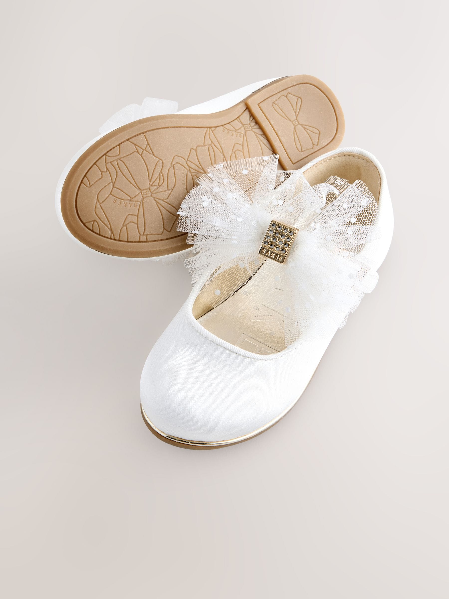 Ivoor - Baker By Ted Baker Mary Jane gelegenheidsschoenen met strik voor meisjes
