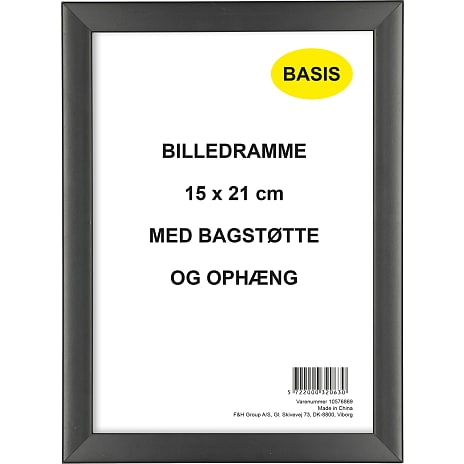 Ramme i sort - 15x21 cm