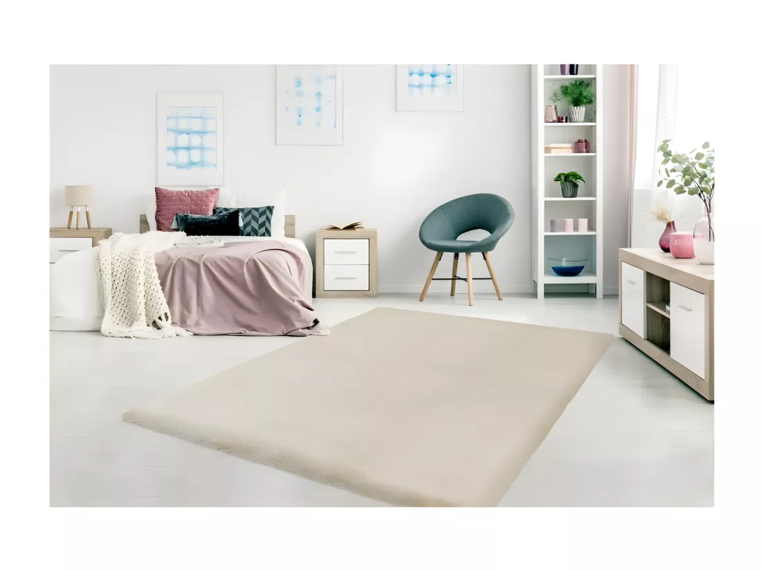 Tapis 290x200cm, design H008N coloris ivoire - Confort et élégance pour votre intérieur