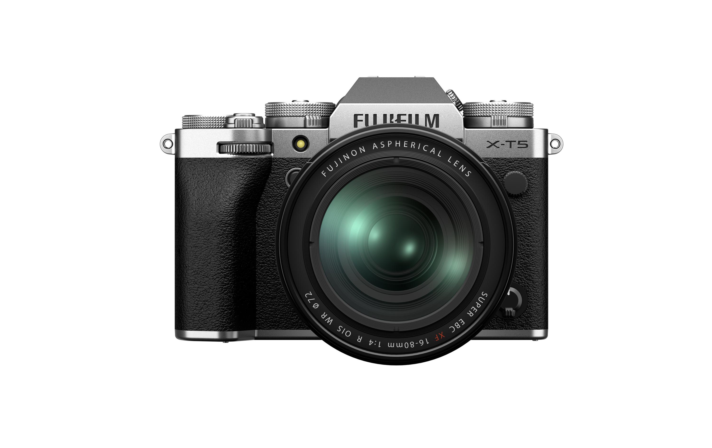 Fotokamera X-T5 Kit XF 16-80 mm Silber<br>Spiegellose Systemkamera mit 40.2 Megapixel-Sensor und integriertem Fünf-Achsen-Bildstabilisator