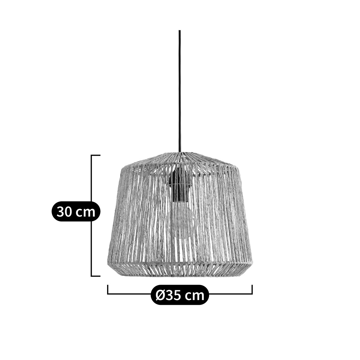 LA REDOUTE INTERIEURS<br>Luminária pendente de cânhamo Ø35 cm, Yaku