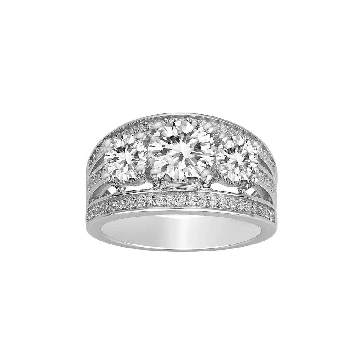 Bague en Argent avec oxyde de zirconium blanc