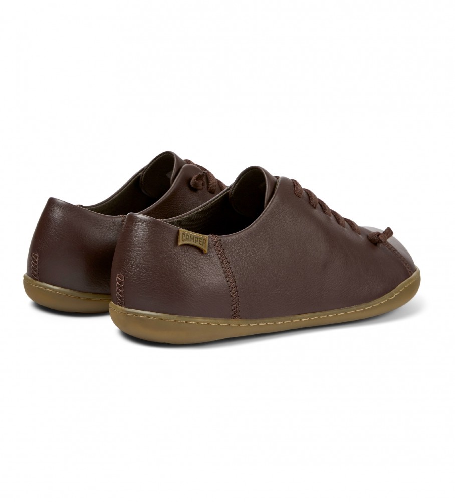 Chinelo Camper Peu Cami em couro marrom