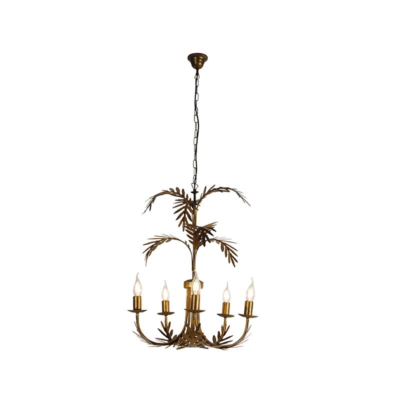 Vintage kroonluchter goud 5-lichts - Botanica