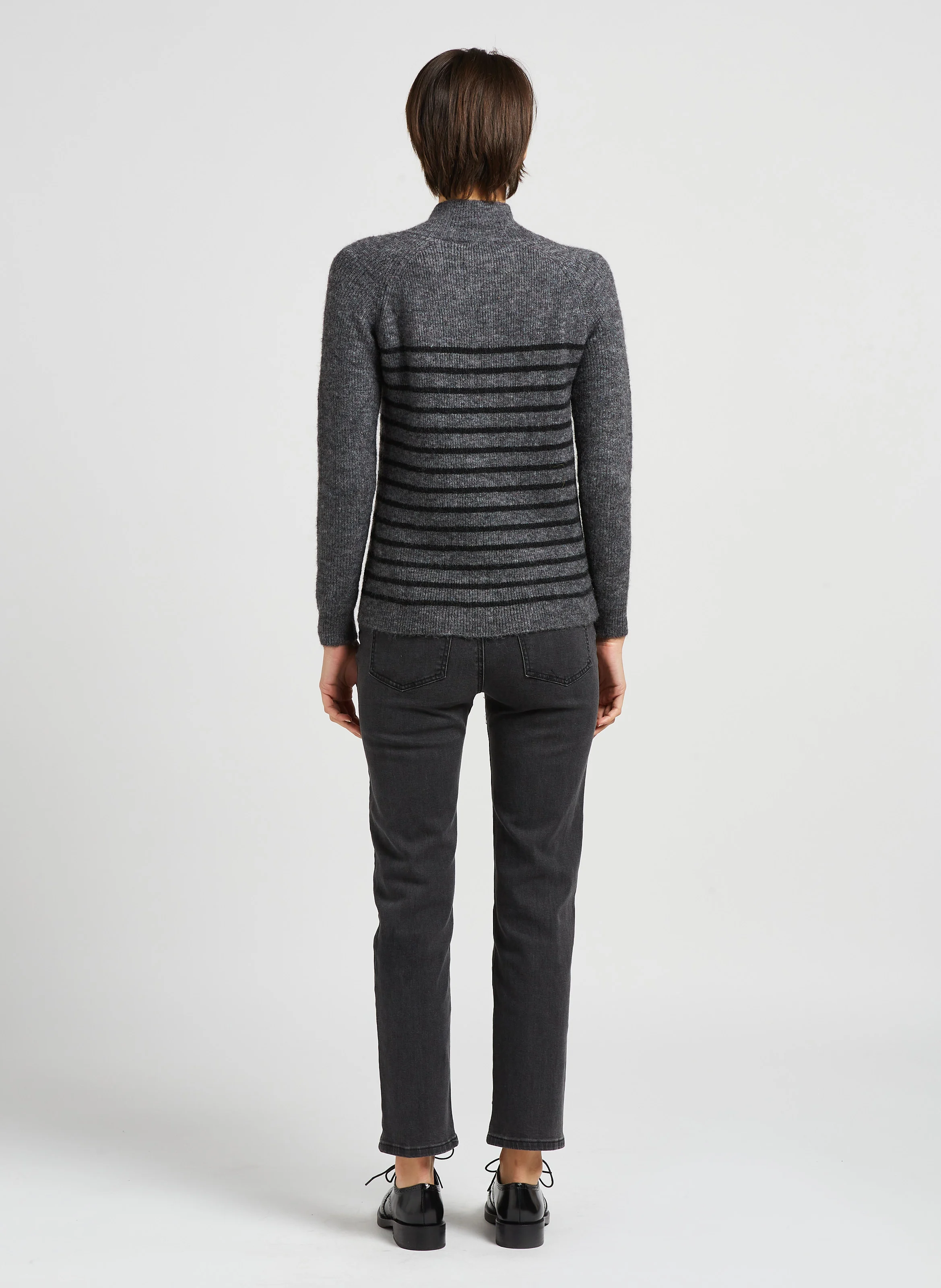 BRIEG - Jean droit 7/8 en coton | Gris