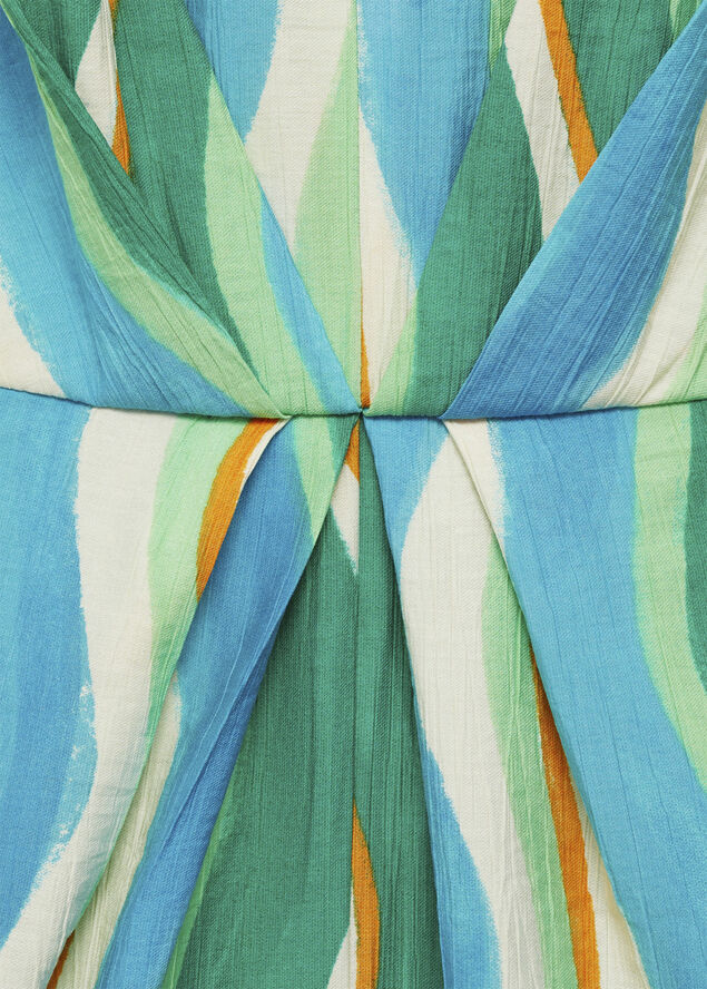 MANGO Printed draped jumps0uit with slits Green