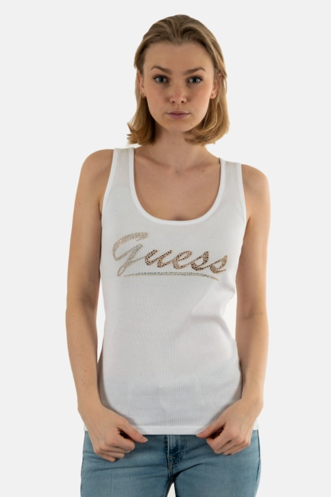 Débardeurs guess jeans logo tank g011 pure white