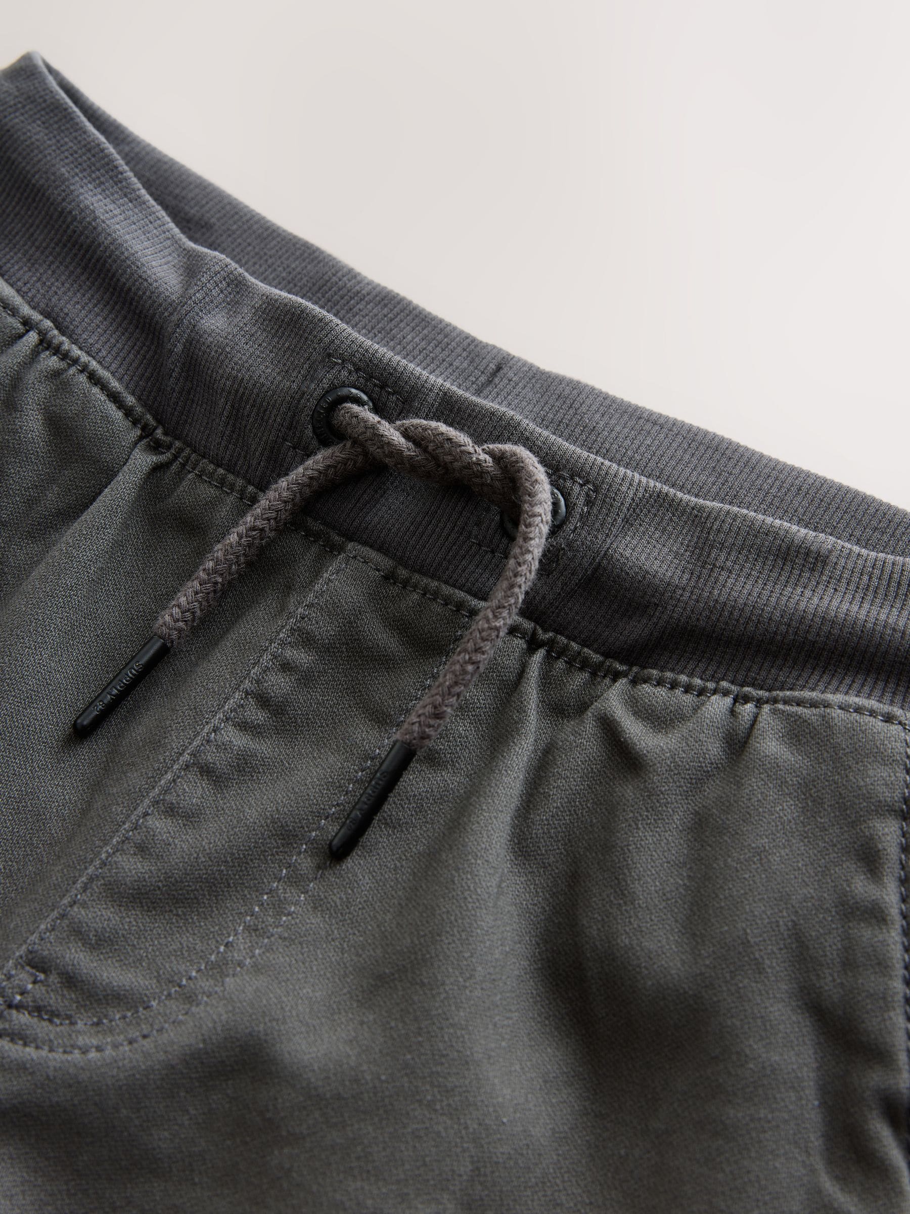 Antraciet - Broek met geribde elastische taille (3-16 jr)