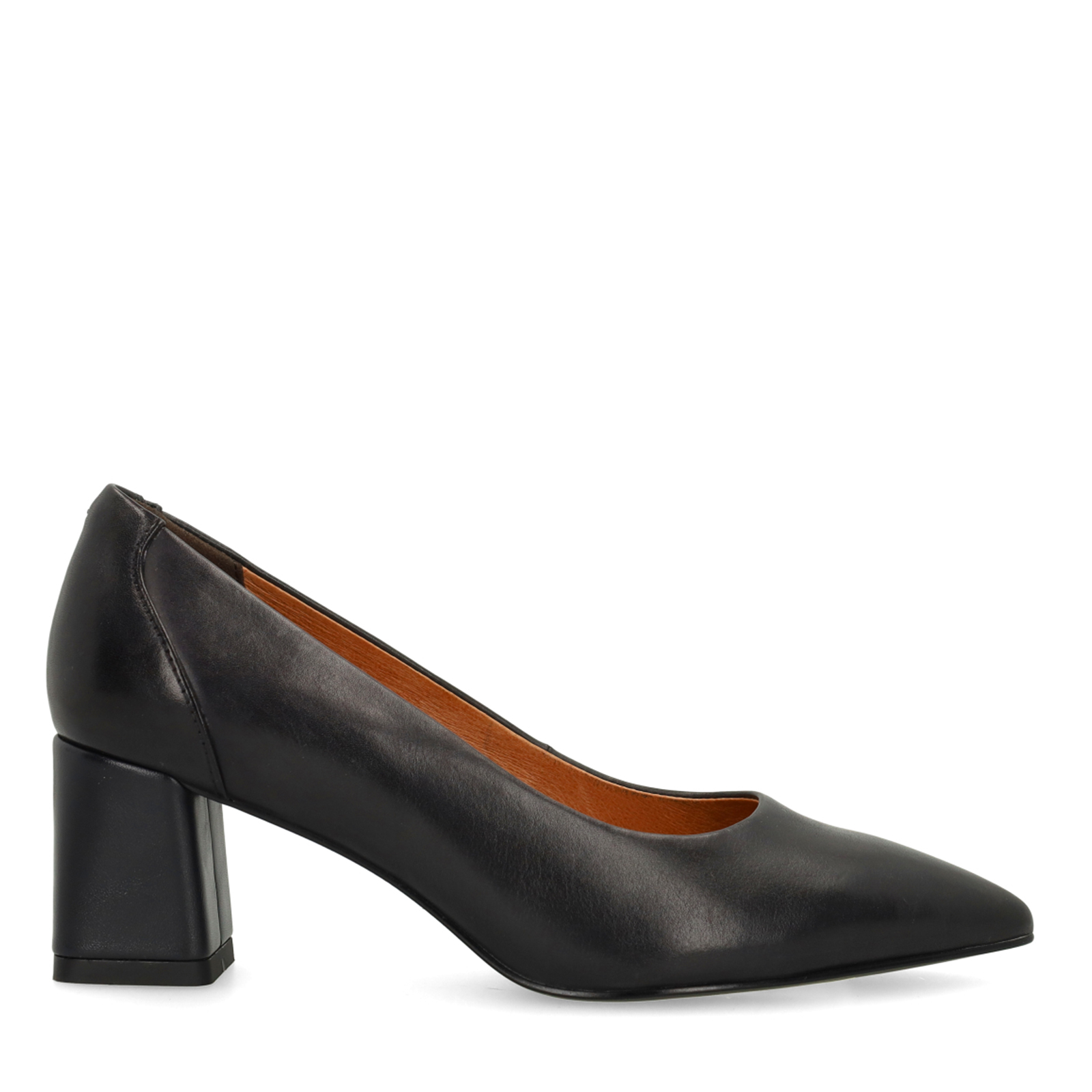 Donkerblauwe leren pumps