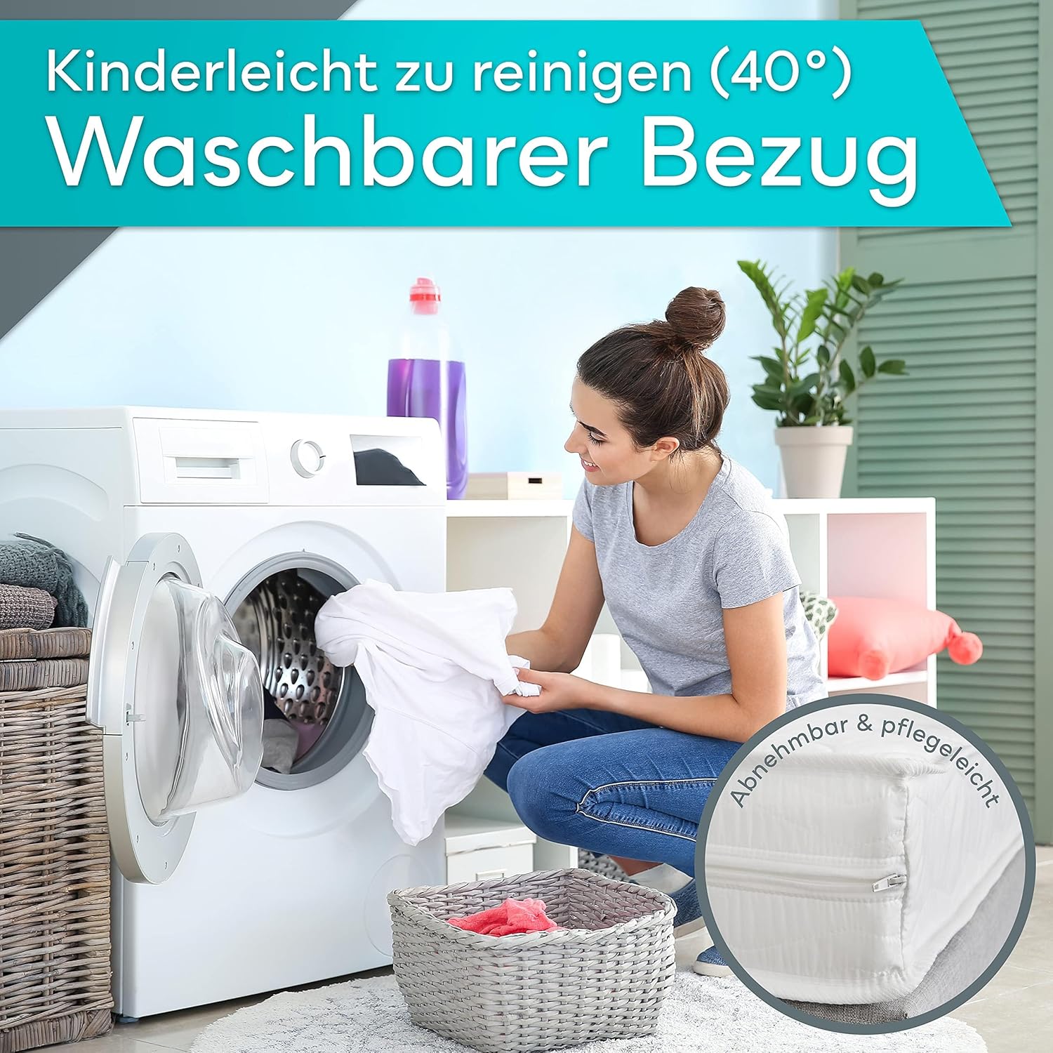 Sun Garden Matratze 90x200 cm H3 I Papierverpackung I P1440 ComfortPur Komfortschaum I Oeko Tex 100 Zertifiziert I Bezug abnehmbar, waschbar bis 40°C I Formstabil I Versteppt mit Polyester-Klimafaser