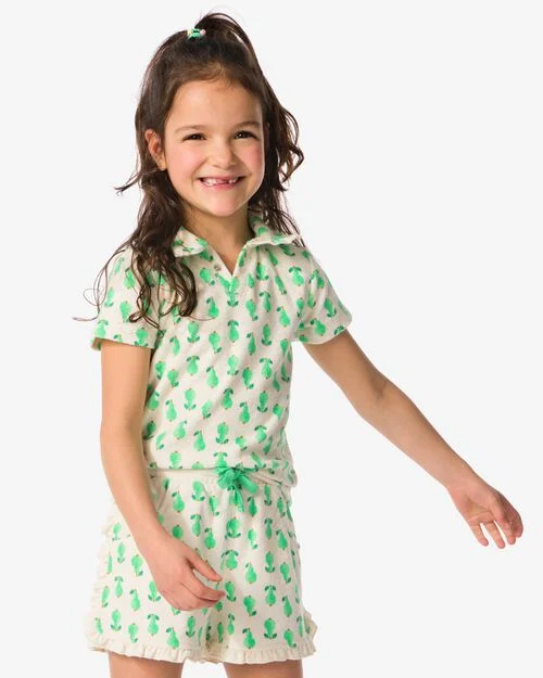 polo enfant éponge poires vert