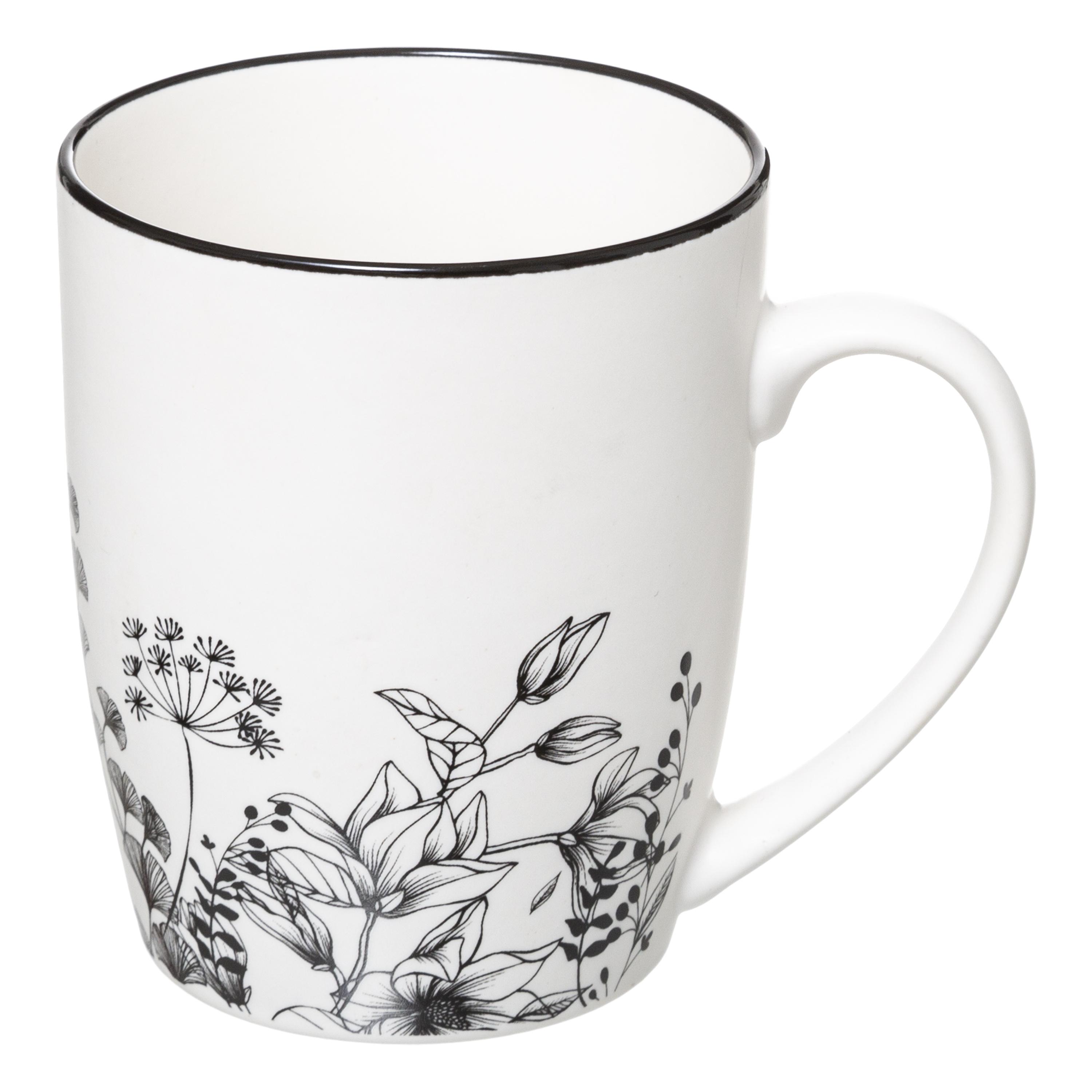 MUG M WHITE FLORAL 34CL