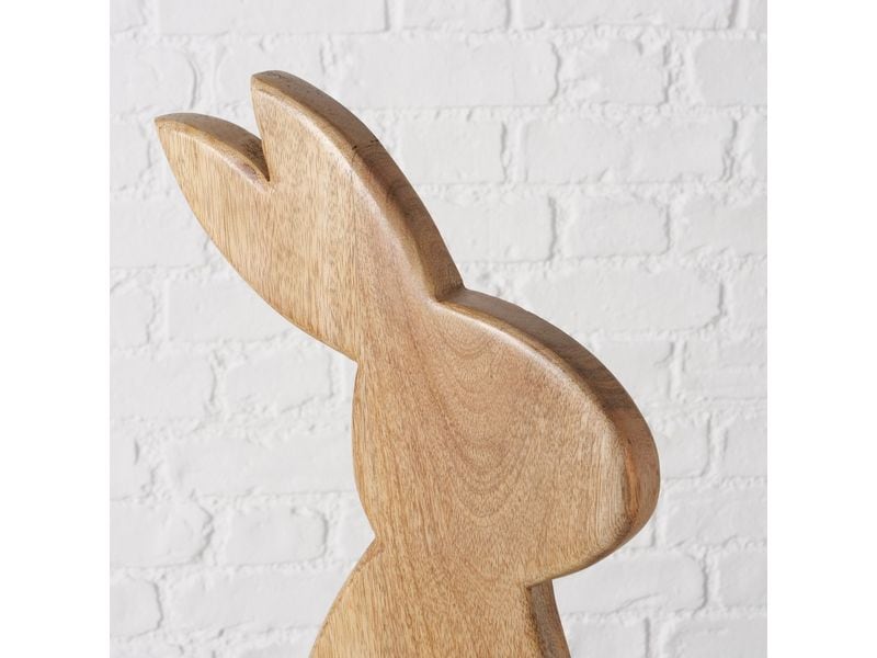 Boltze Aufsteller Hase Nesli 62 cm, Mangoholz Osterdeko aus Holz